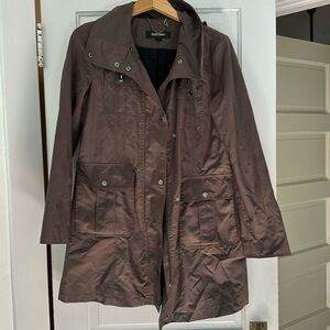 Ellen Tracy dark olive medium length rain jacket - Size M